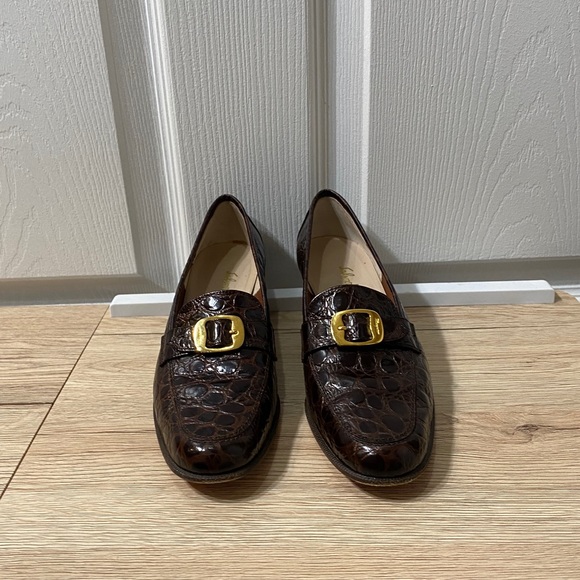 Salvatore Ferragamo Crocodile Loafers Size 6.5 A2 - Picture 3 of 12